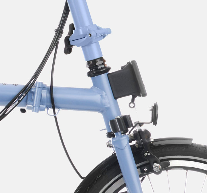 Brompton C Line Urban High Handlebar 2-speed folding bike in Cloud Blue - Front Carrier Block