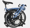 2023 Brompton C Line Urban Low Handlebar 2-speed folding bike in Cloud Blue - folded