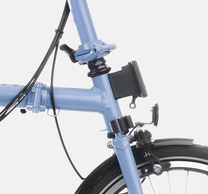 2023 Brompton C Line Explore Low Handlebar 6-speed folding bike in Cloud Blue - Front Carrier Block