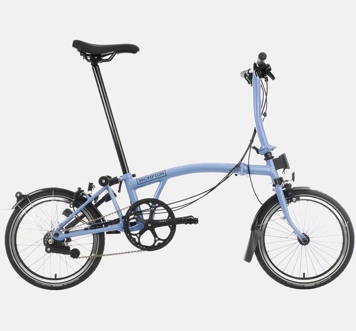 2023 Brompton C Line Explore Low Handlebar 6-speed folding bike in Cloud Blue - profile