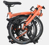 2023 Brompton C Line Urban High Handlebar 2-speed folding bike in Fire Coral - folded