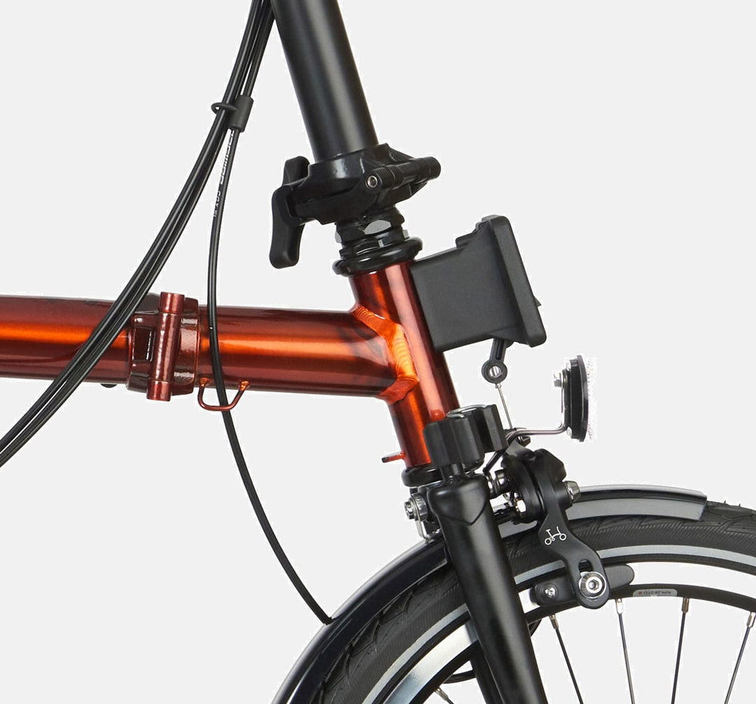 2023 Brompton C Line Urban Mid Handlebar 2-speed folding bike in Flame Lacquer - Front Carrier Block