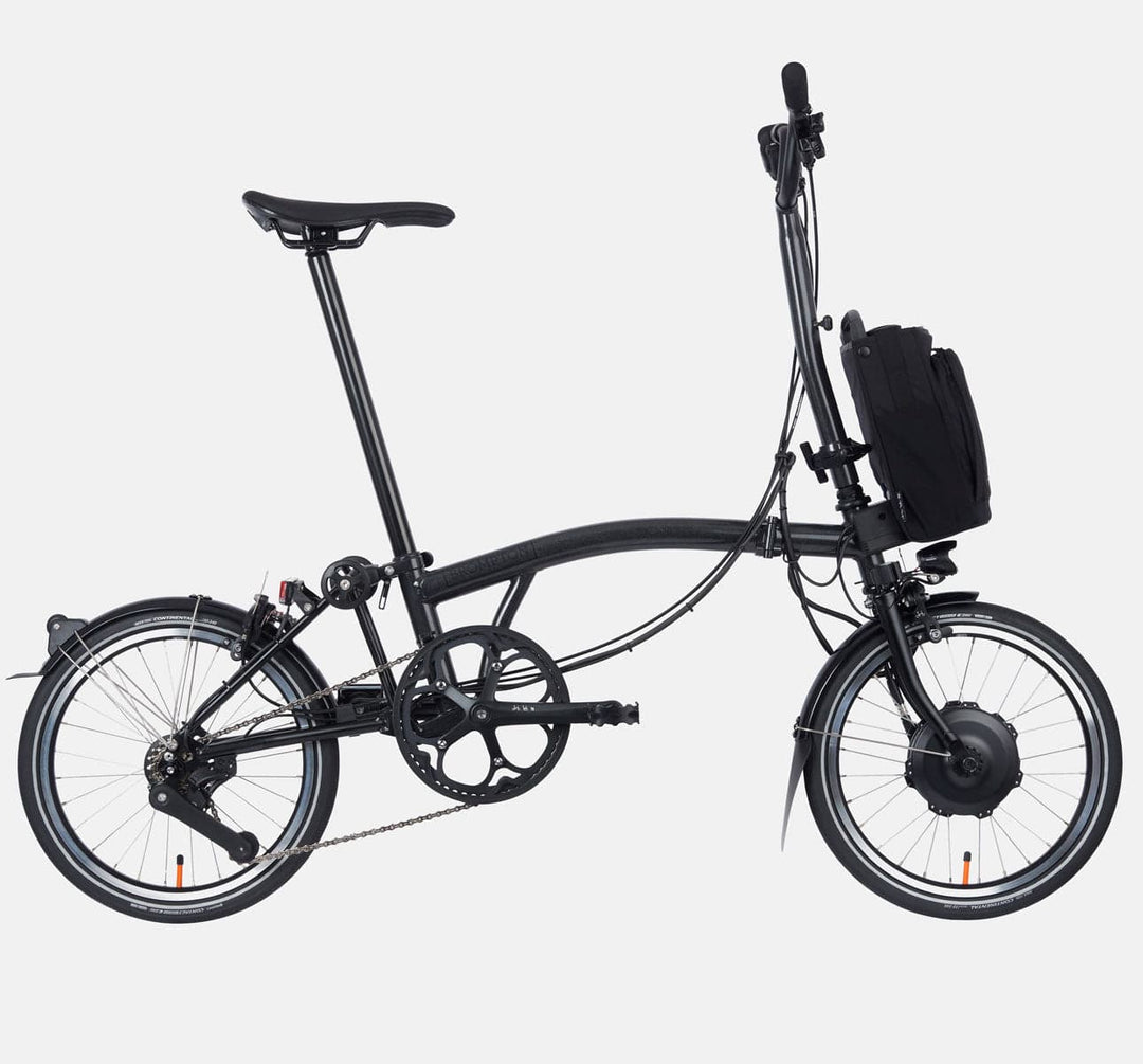 2023 Brompton Electric P Line Urban folding e-bike in Metallic Black - profile