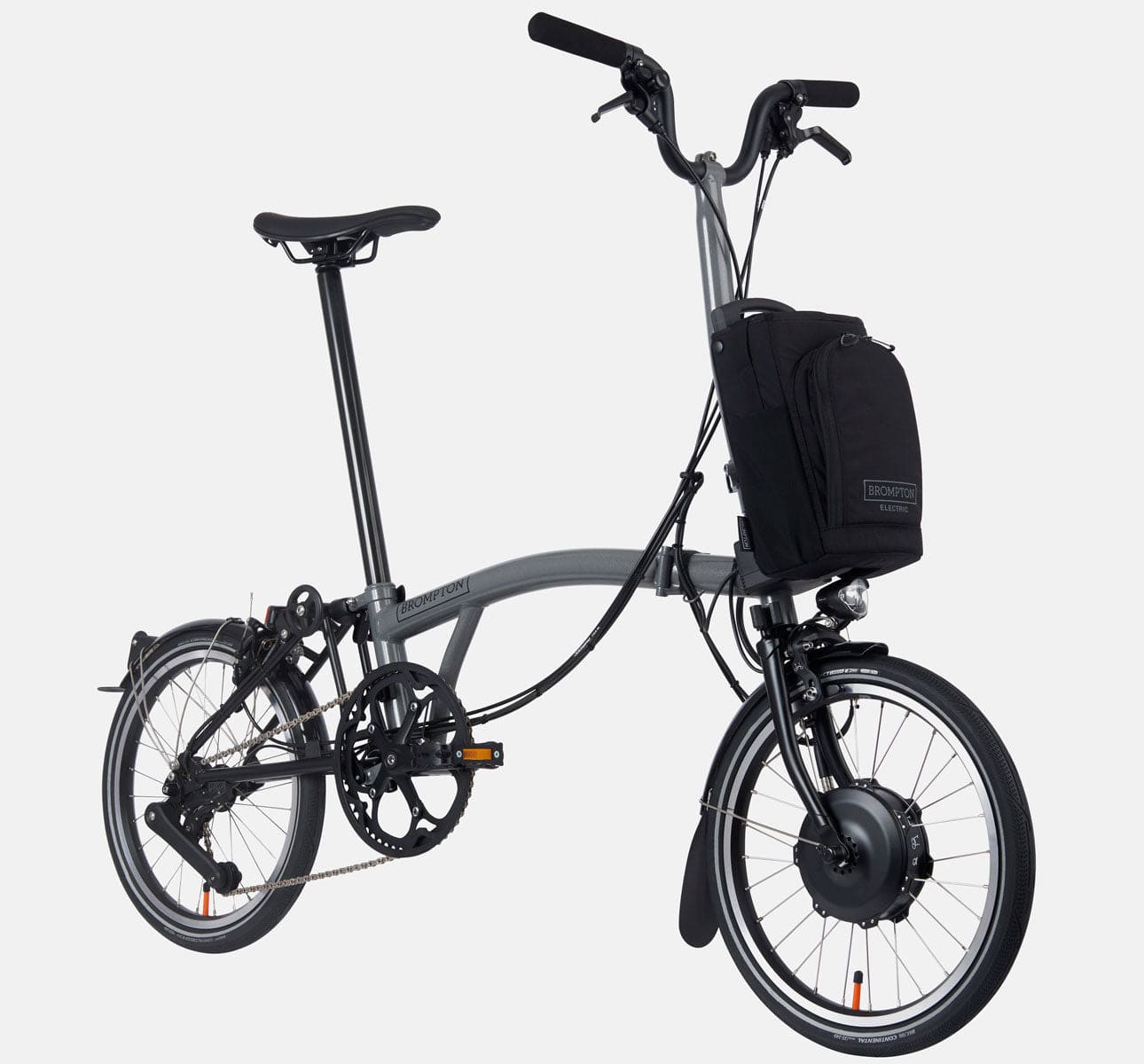 Brompton Electric P Line Urban - High Handlebar - Titanium Folding