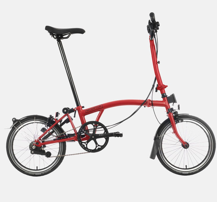 Brompton C Line Urban High Handlebar 2-speed folding bike in House Red - profile
