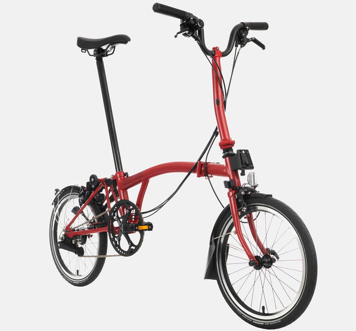 2023 Brompton C Line Explore Mid Handlebar 6 speed folding bike in House Red