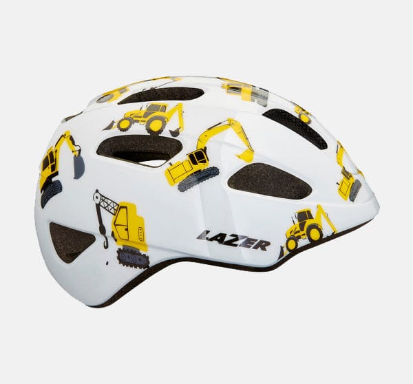 Lazer Pnutz Toddler Helmet with Diggers Design on White Helmet (6644977893427)