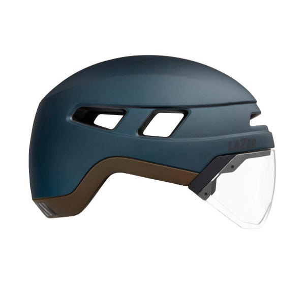 Lazer Urbanize MIPS Bike Helmet with Protective Visor Lens in Color Matte Dark Blue (6643994427443)