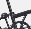 Brompton Electric P Line Mid Handlebar Superlight Folding E-Bike in Midnight Black Metallic - steel and titanium frame