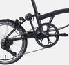 Brompton Electric P Line Mid Handlebar Superlight Folding E-Bike in Midnight Black Metallic - rear 4-speed derailleur