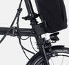 Brompton Electric P Line Mid Handlebar Superlight Folding E-Bike in Midnight Black Metallic - front battery