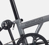 Brompton Electric P Line Mid Handlebar Superlight Folding E-Bike in Storm Grey Metallic - steel and titanium frame