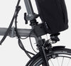 Brompton Electric P Line Mid Handlebar Superlight Folding E-Bike in Storm Grey Metallic - front battery mount