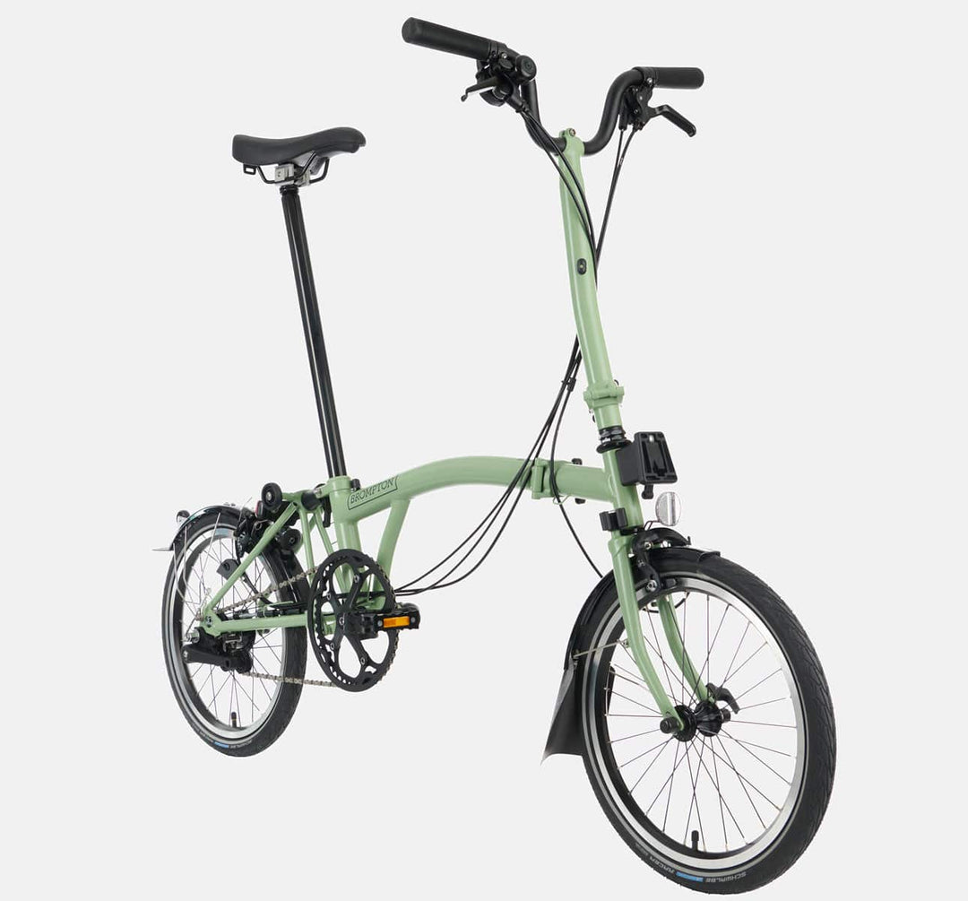 2023 Brompton C Line Explore High Handlebar folding bike in Matcha Green