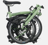 2023 Brompton C Line Urban High Handlebar 2-speed folding bike in Matcha Green - folded
