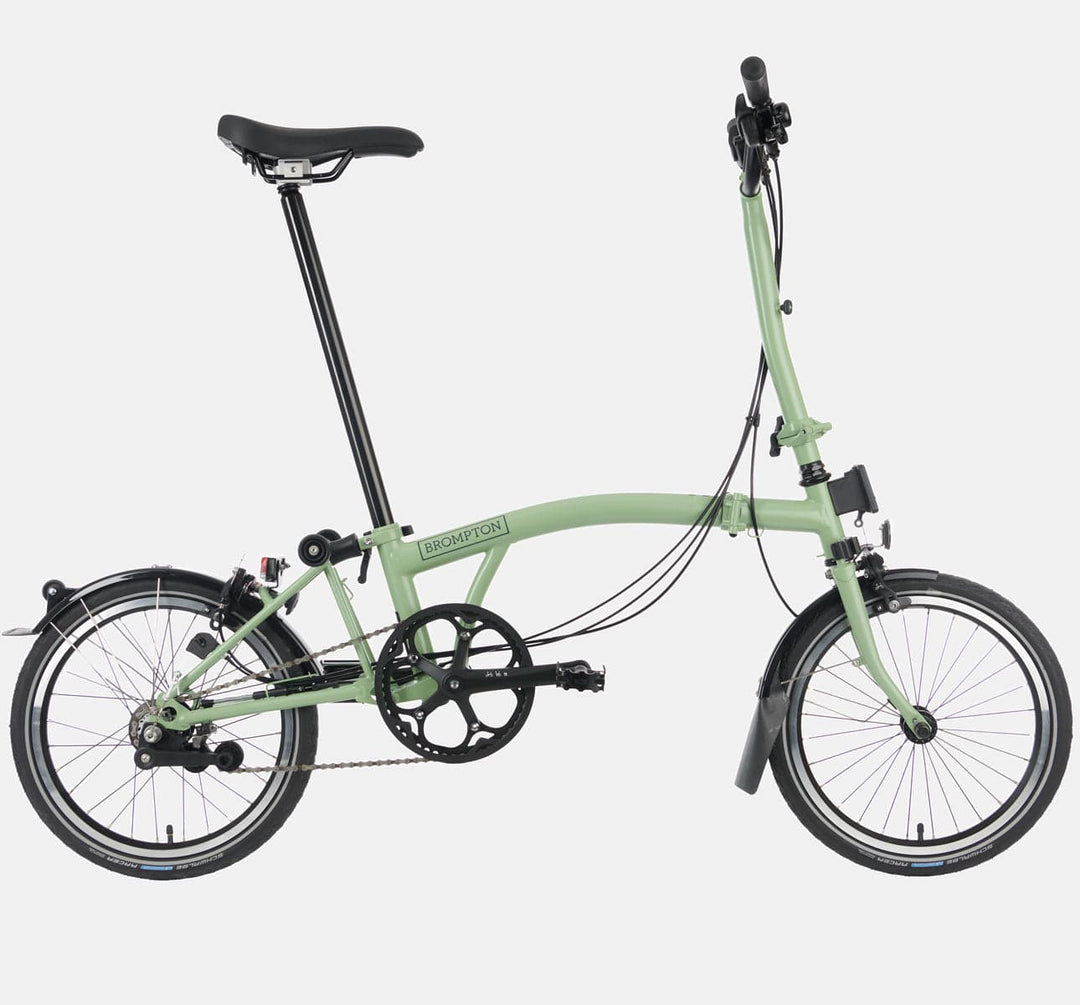 2023 Brompton C Line Explore High Handlebar folding bike in Matcha Green - Profile