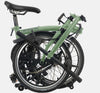 2023 Brompton C Line Explore Low Handlebar 6-speed folding bike in Matcha Green - folded