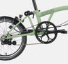 2023 Brompton C Line Explore Mid Handlebar 6-speed folding bike in Matcha Green - drivetrain