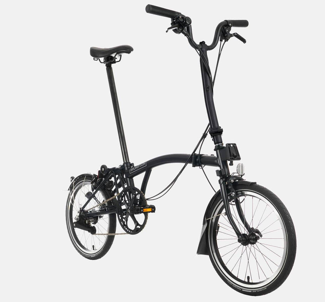 Brompton C Line Urban High Handlebar 2-speed folding bike in Matt Black -