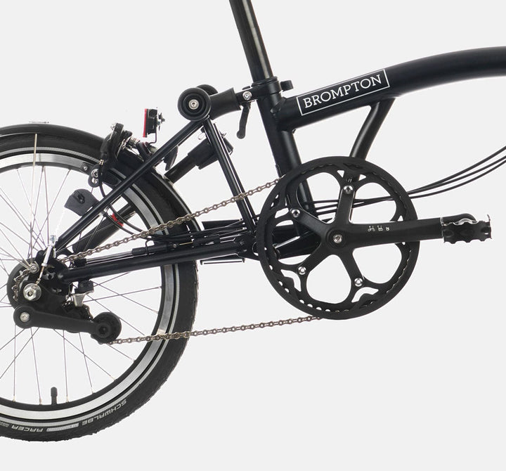 2023 Brompton C Line Urban Low Handlebar 2-speed folding bike in Matt Black - drivetrain