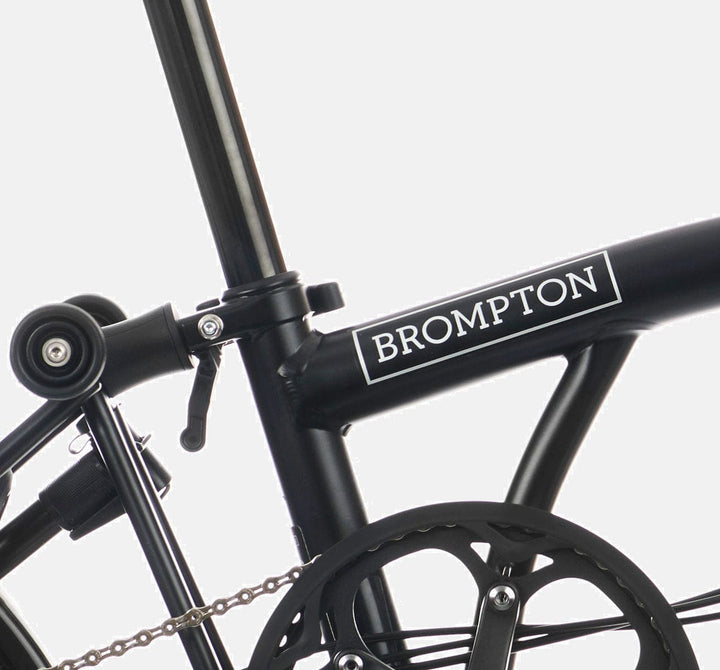 2023 Brompton C Line Explore Low Handlebar 6-speed folding bike in Matt Black - steel frame