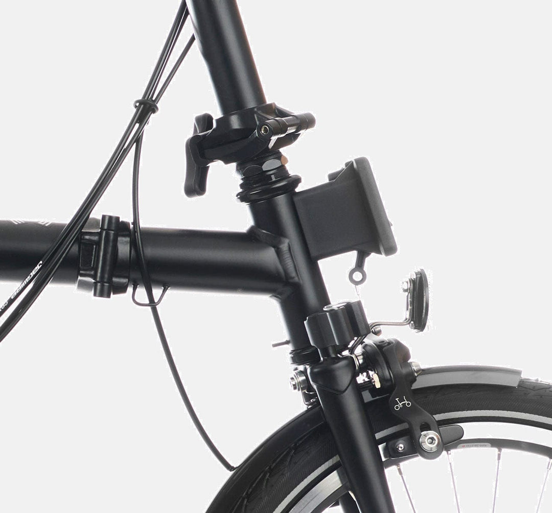 2023 Brompton C Line Urban Low Handlebar 2-speed folding bike in Black Matte - Front Carrier Block