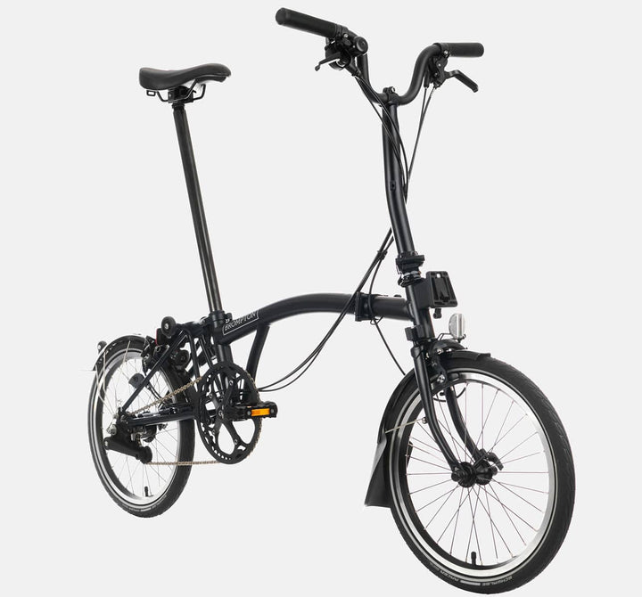 2023 Brompton C Line Explore Mid Handlebar 6 speed folding bike in Matte Black