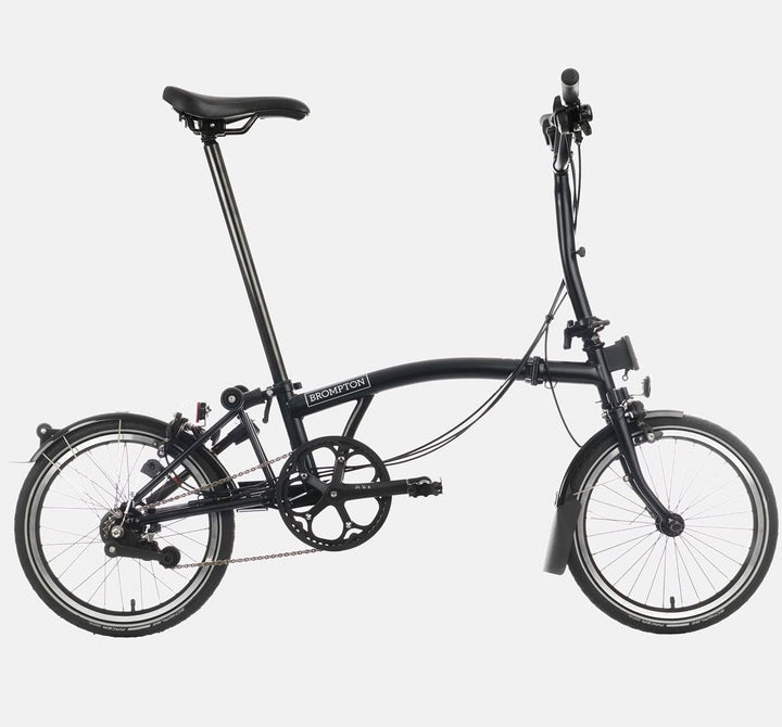 2023 Brompton C Line Explore Mid Handlebar 6 speed folding bike in Black matte - profile