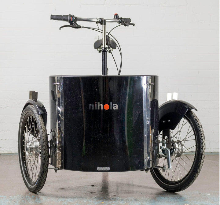Nihola Low Cargo Trike - Front Angle - Independent Steering (1726426447923)