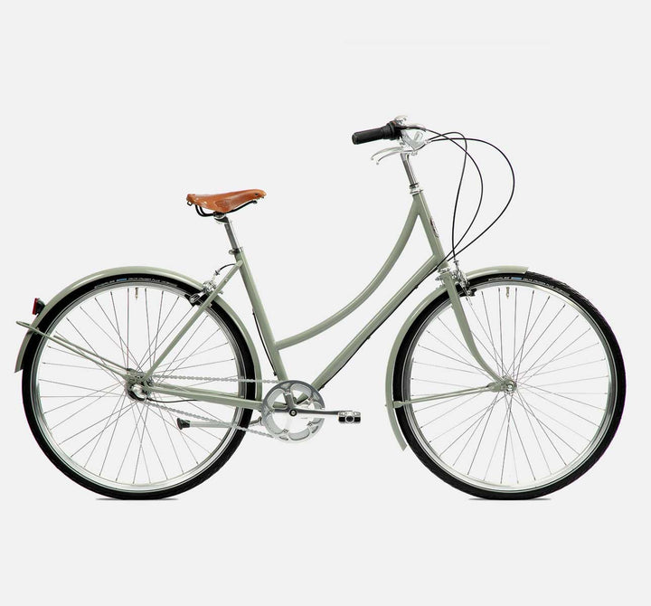 Pelago Brooklyn 3 Speed Step Thru Vintage City Bike for Winter - Helene Grey (6617504645171)