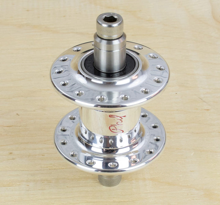 Phil Wood Brompton Front Hub with Carbonyte Bearings - Polished (1391570812979)