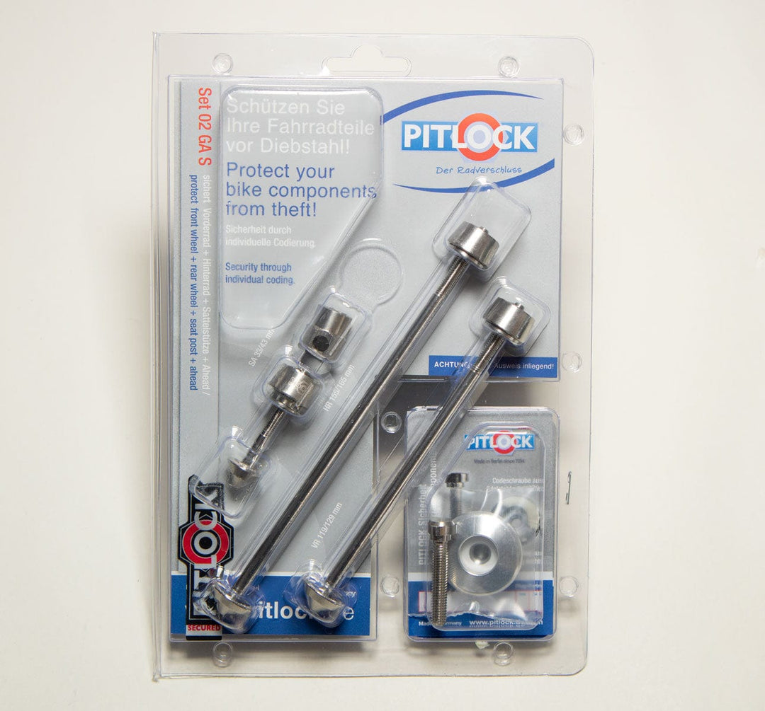 Pitlock Set 02 GA for Front and Rear Wheels, Seat Post, and Stem in Packaging (4433239506995)