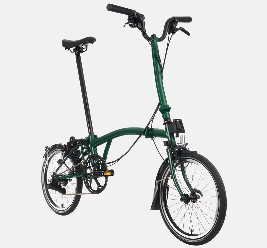 2023 Brompton C Line Explore High Handlebar folding bike in Racing Green