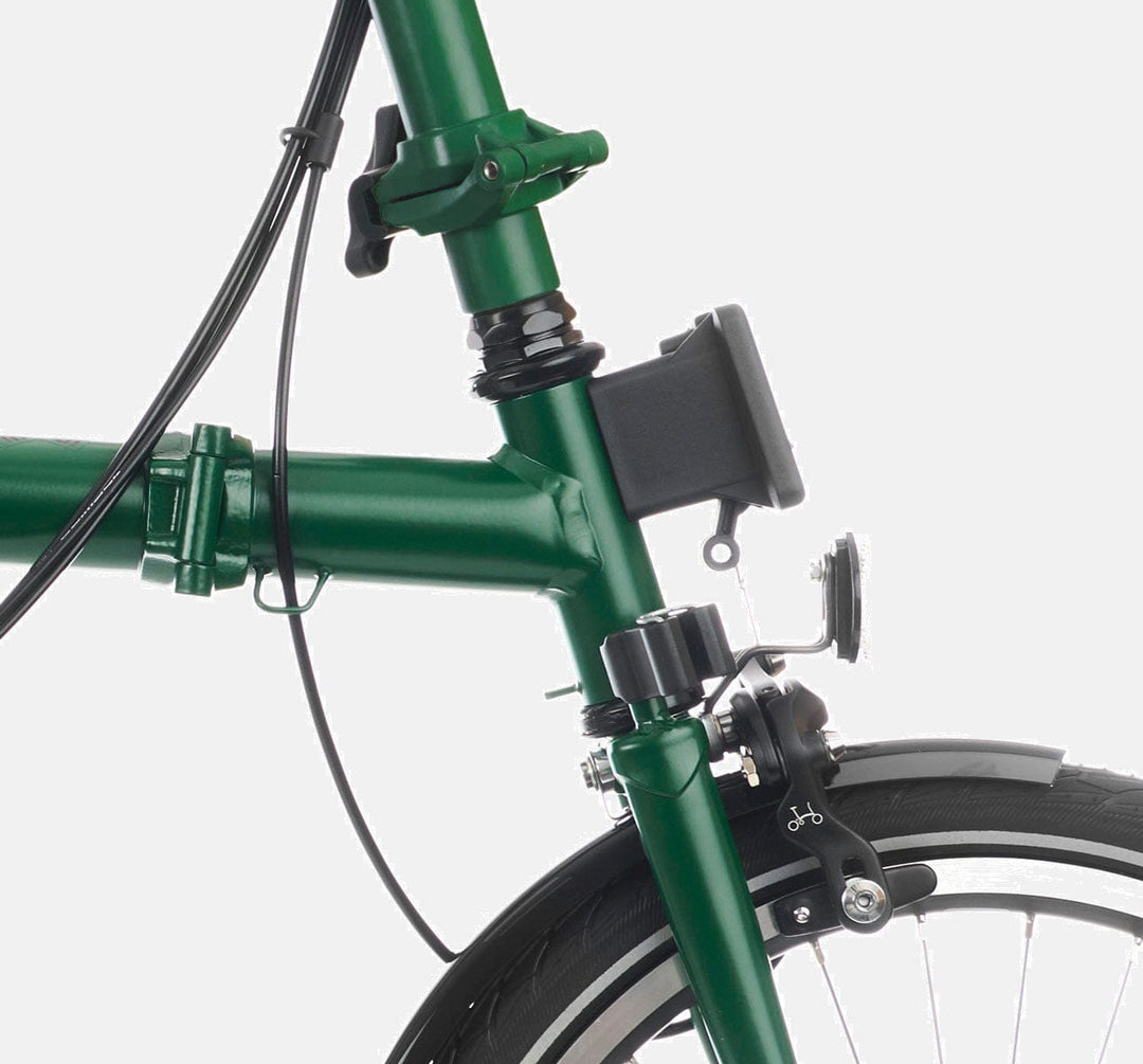 2023 Brompton C Line Explore High Handlebar folding bike in Racing Green - Front Carrier Block