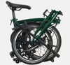 2023 Brompton C Line Urban Low Handlebar 2-speed folding bike in Racing Green - folded