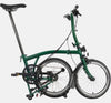 2023 Brompton C Line Explore Low Handlebar folding bike in Racing Green - kickstand mode