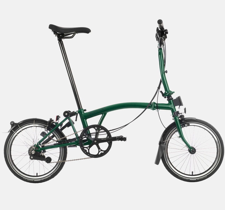 2023 Brompton C Line Urban Mid Handlebar 2-speed folding bike in Racing Green - profile