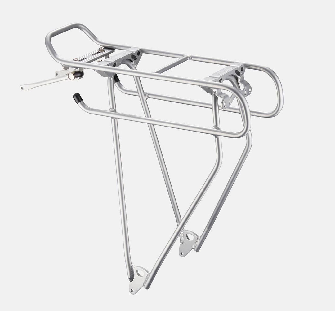 Racktime Addit Rear Rack In Polished Silver - Adjustable Rack With Snapit System (1666274787379)