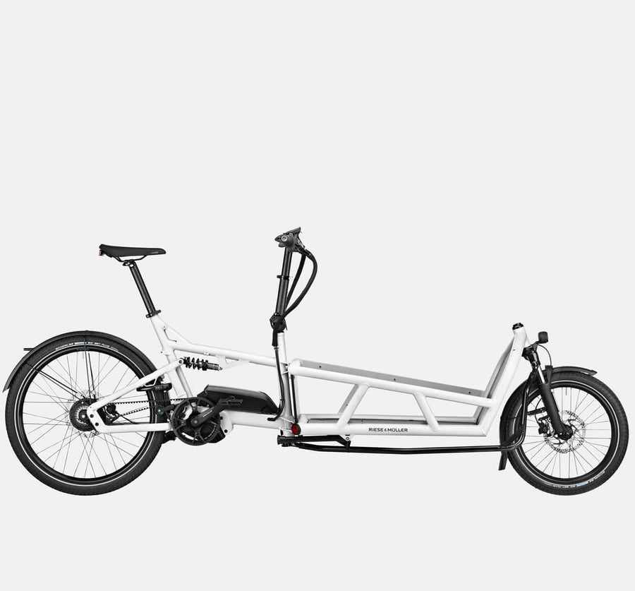 Riese & Muller Load 75 Vario Full Suspension E-Cargo Bike with Schwalbe Big Ben Plus Tires in White (4711091699763)