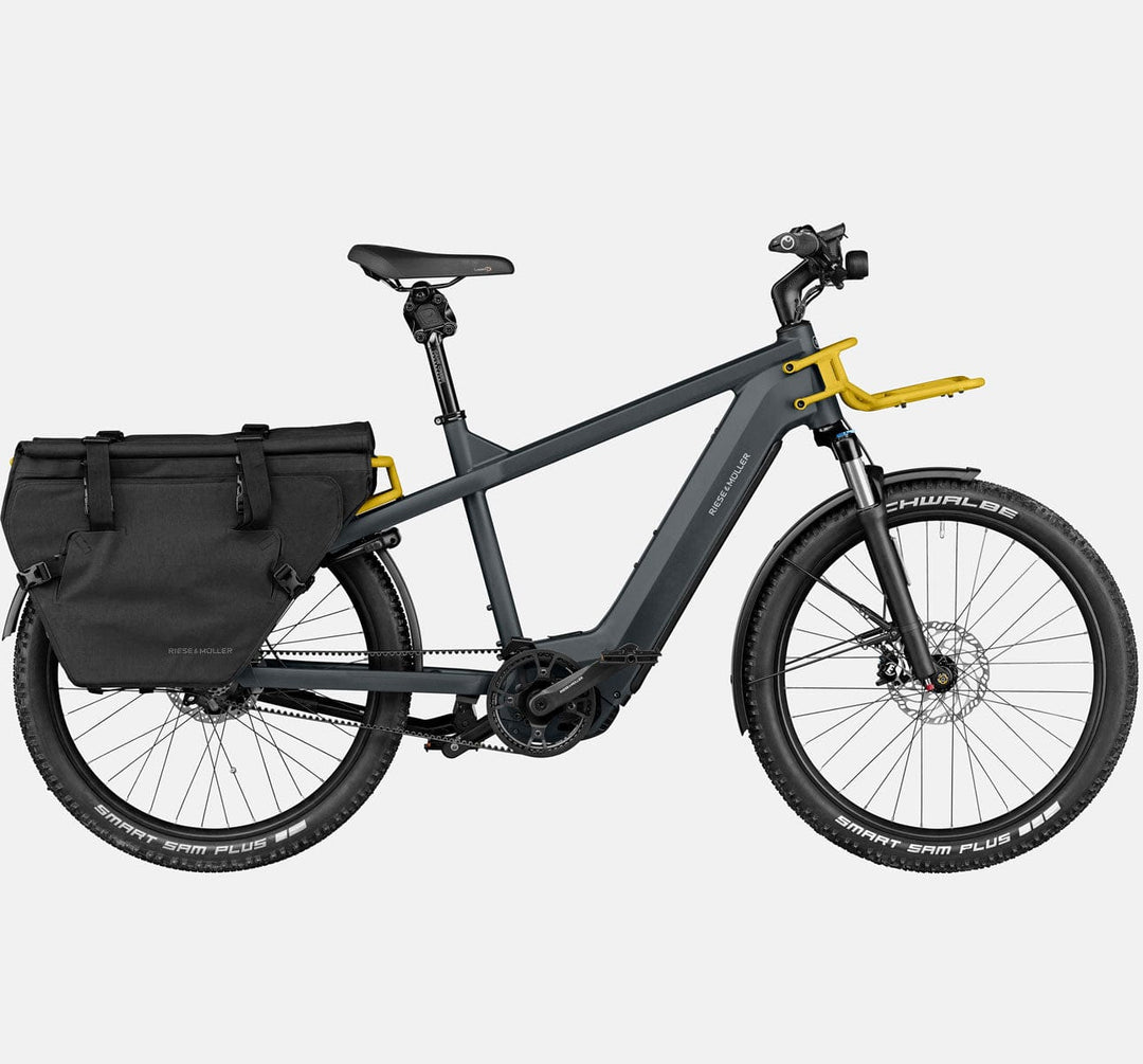 RIese & Muller Multicharger GT Rohloff Suspension E-Bike with THudbuster Seatpost and Cargo Bags in Utility Grey and Curry Matte (4711814955059)