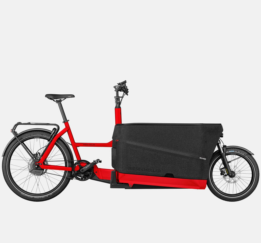 Riese & Muller Packster 70 Automatic Suspension Cargo E-Bike with Schwalbe Big Ben Plus Tires in Chili Matte