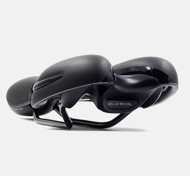 Selle Royal Respiro Athletic Saddle In Black - Rear View Of Bike Seat With Solid Construction And Supple Feel (1670946455603)