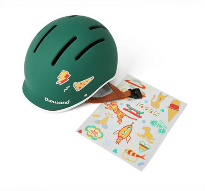 Thousand Junior Helmet for Kids in Go Green with Sticker Pack (6578008555571)