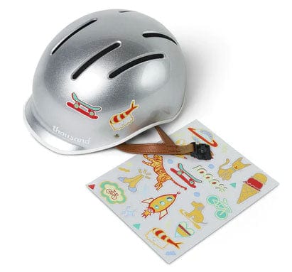 Thousand Junior Helmet for Kids in So Silver with Sticker Pack (6578008555571)